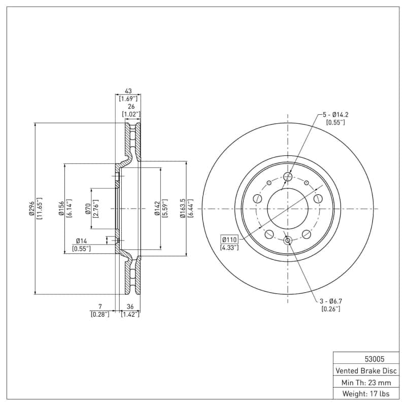 DFC — DFC 06-10 Pontiac Solstice Front GeoSPEC Coated Rotor
DFC Brake Rotor - view 6