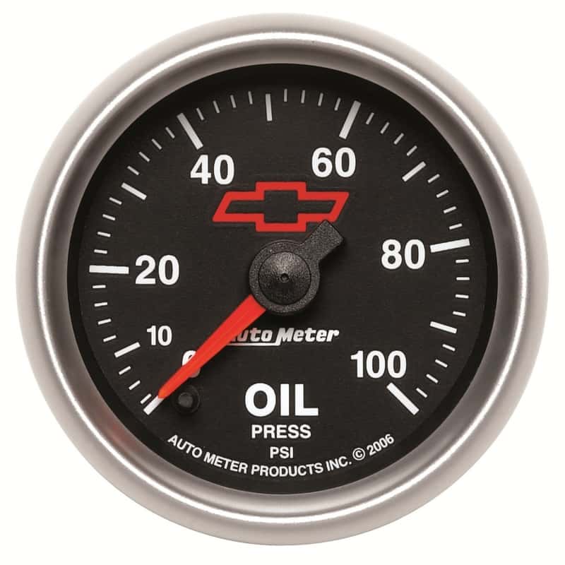 AutoMeter — Autometer GM Bowtie Black 2-1/16in 0-100 PSI Oil Pressure - Stepper Motor
2-1/16" OIL PRESS, 0 - view 1