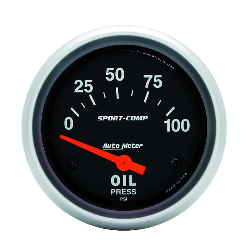 AutoMeter — Autometer Sport-Comp 66.7mm 0-100 PSI Short Sweep Electronic Oil Pressure Gauge
2-5/8" OIL PRESS, 0- - view 1