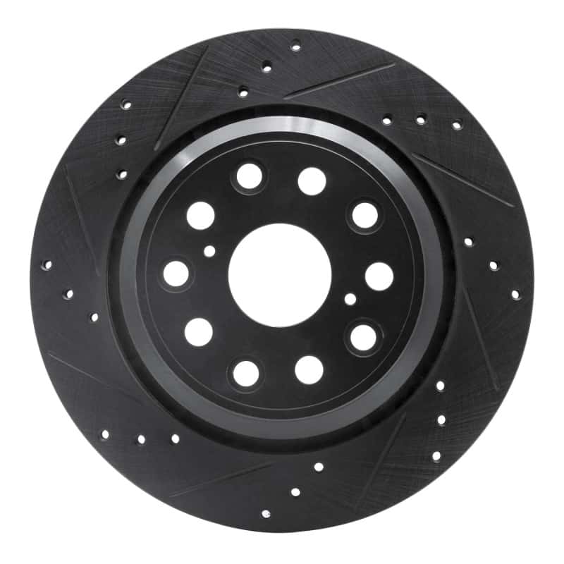 R1 Concepts — R1 07-17 Lexus LS460 Rear Left Drilled & Slotted Black Brake Rotor
R1 Brake Rotor Drill - view 1