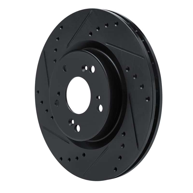 R1 Concepts — R1 12-16 Honda CR-V Front Left Drilled & Slotted Black Brake Rotor
R1 Brake Rotor Drill - view 2