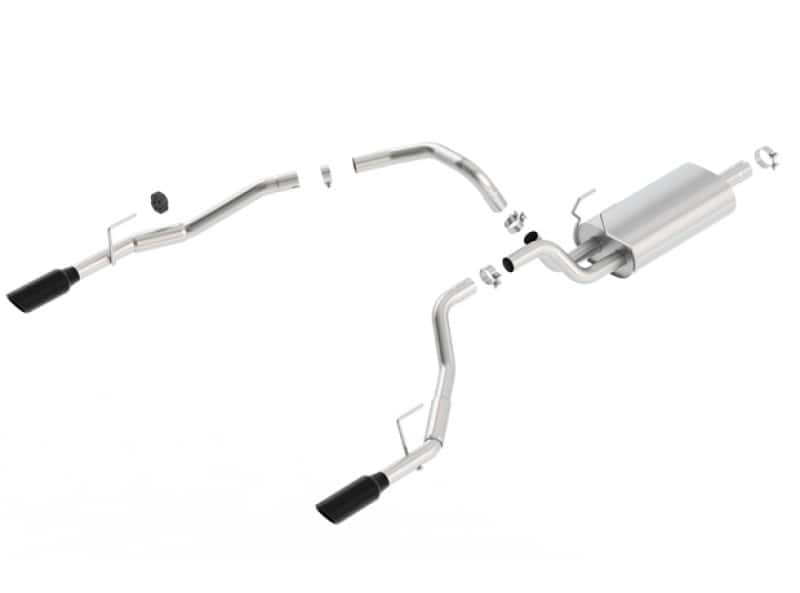 Borla — Borla 09-17 Ram 1500 5.7L V8 5in Single Tip Black Chrome Cat-Back Touring Exhaust Through Bumper
Cat-Back System - view 2