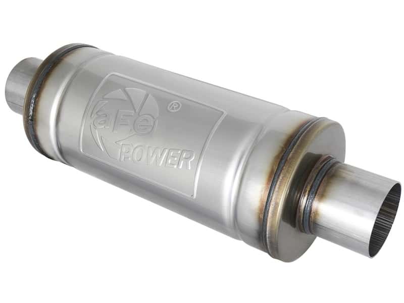 aFe — aFe MACH Force-Xp 409 SS Muffler 3in Center/Center 14in L x 6in Dia - Round Body
MACH ForceXp Muffler - view 1