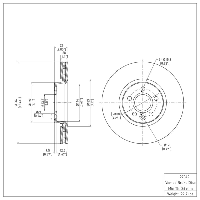 DFC — DFC 07-18 Land Rover LR2 Front GeoSPEC Coated Rotor
DFC Brake Rotor - view 6