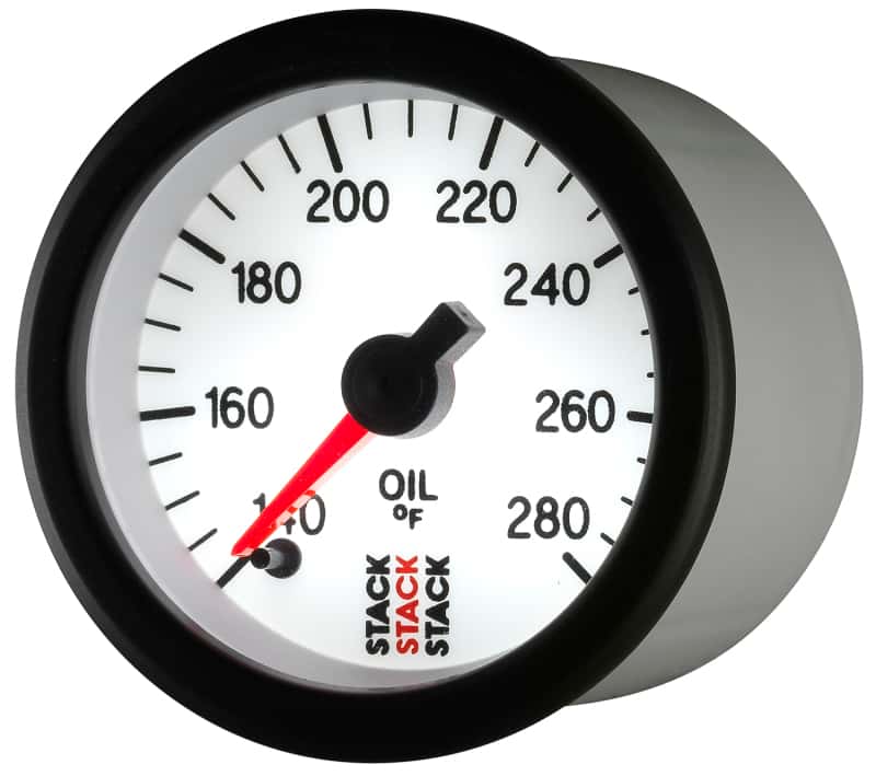 AutoMeter — Autometer Stack 52mm 140-280 Deg F 1/8in NPTF Male Pro Stepper Motor Oil Temp Gauge - White
Ga OT ProStpr W 280F - view 3