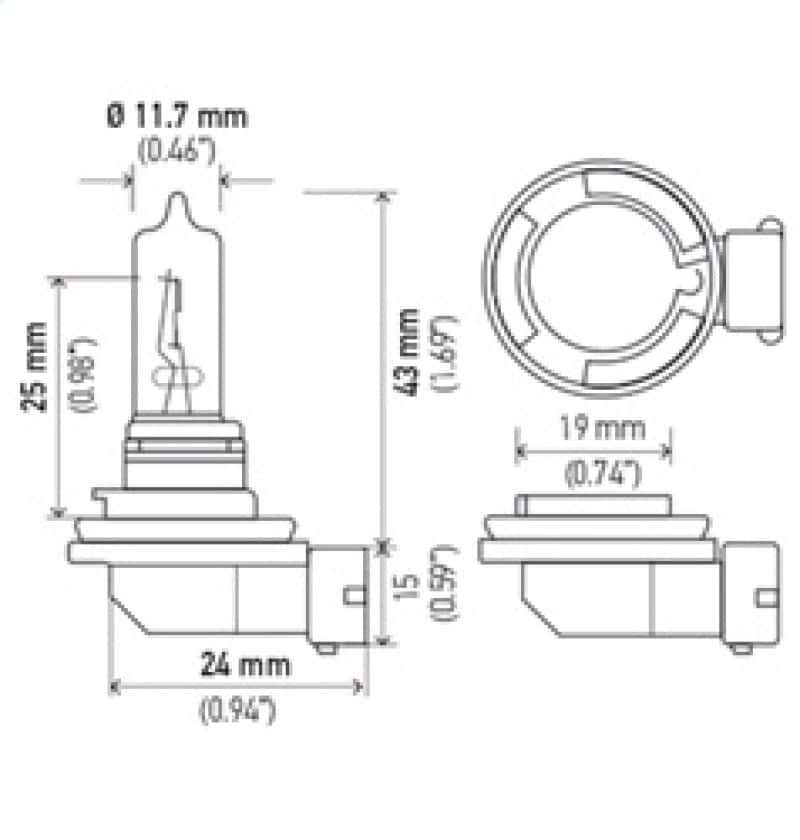 Hella — Hella Bulb H9 12V 65W XEN YLW
H9 Halogen Bulb - view 11