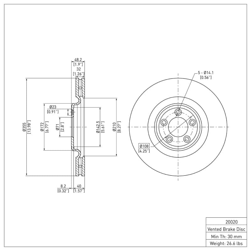 DFC — DFC 06-21 Jaguar Super V8 Front GeoSPEC Coated Rotor
DFC Brake Rotor - view 6