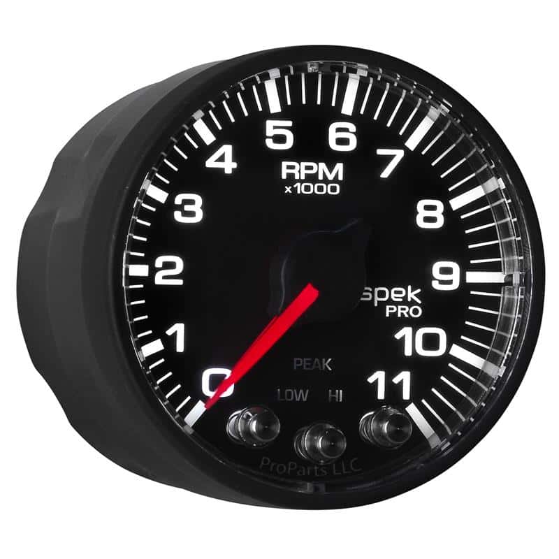 AutoMeter — Autometer Spek-Pro Gauge Tach 2 1/16in 11K Rpm W/ Shift Light & Peak Mem - Blk/Blk
GA 2" 11KRPM BFB SPK - view 7