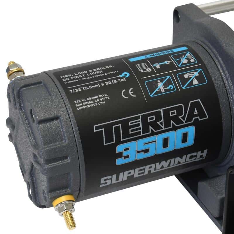Superwinch — Superwinch 3500 LBS 12V DC 7/32 in x 32 ft Steel Rope Terra 3500 Winch - Gray Wrinkle - view 19