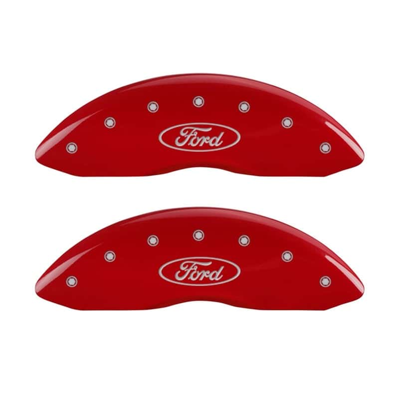 MGP — MGP Front set 2 Caliper Covers Engraved Front Oval logo/Ford Red finish silver ch
Caliper Covers - view 1