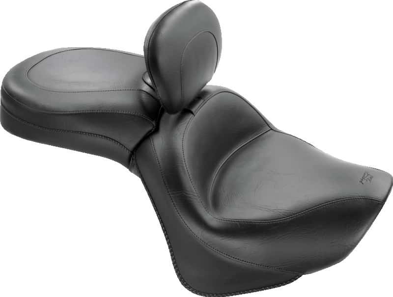 Mustang Motorcycle — Mustang 06-21 Kawasaki Vulcan 900 Classic, Custom Touring 1PC Seat w/Driver Backrest - Black - view 2