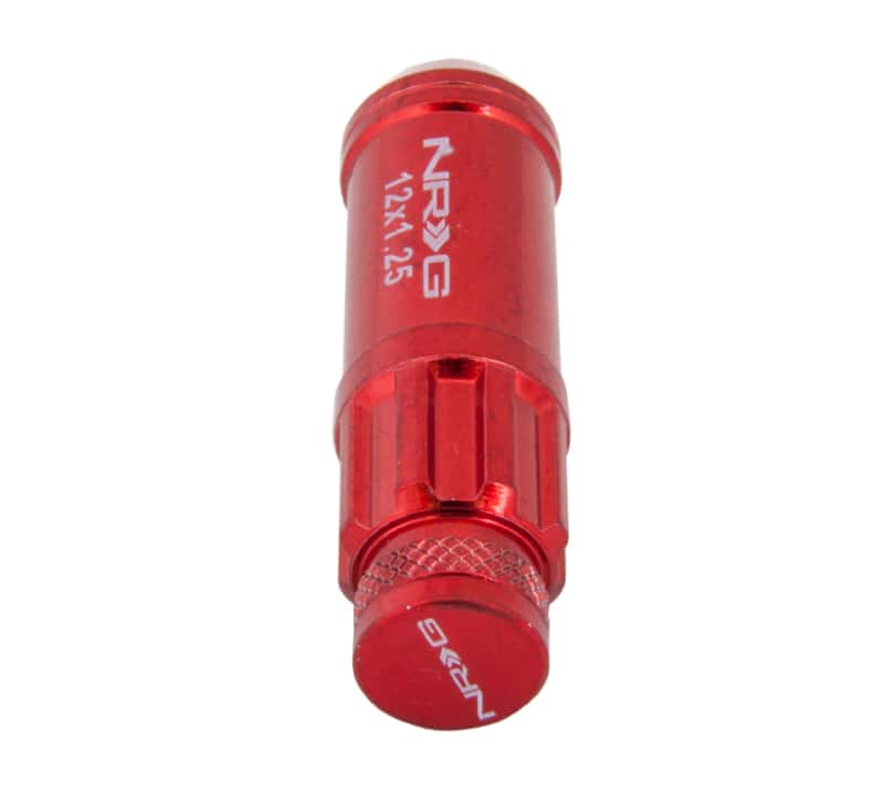 NRG — NRG 700 Series M12 X 1.25 Steel Lug Nut w/Dust Cap Cover Set 21 Pc w/Locks & Lock Socket - Red - view 9