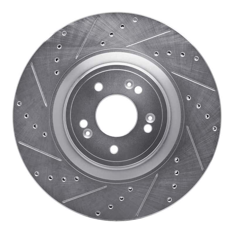R1 Concepts — R1 18-20 Genesis G80 Front Left Drilled & Slotted Silver Brake Rotor
R1 Brake Rotor Drill - view 1