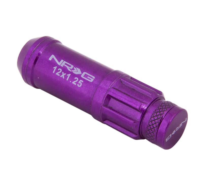 NRG — NRG 700 Series M12 X 1.25 Steel Lug Nut w/Dust Cap Cover Set 21 Pc w/Locks & Lock Socket - Purple - view 6