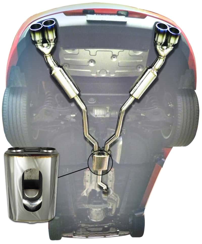 Injen — Injen 10-13 Hyundai Genesis Coupe 2.0L(t) 4cyl SS Exhaust w/ 76mm Y-Pipe Resonator/Molded SS Flanges
Exhaust System Kit
Exhaust System - view 7