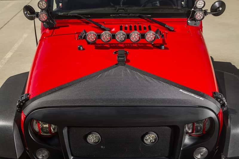 Rugged Ridge — Rugged Ridge Hood Bra Black 07-18 Jeep Wrangler JK/JKU
Hood Protector
Black Hood Bra - view 8