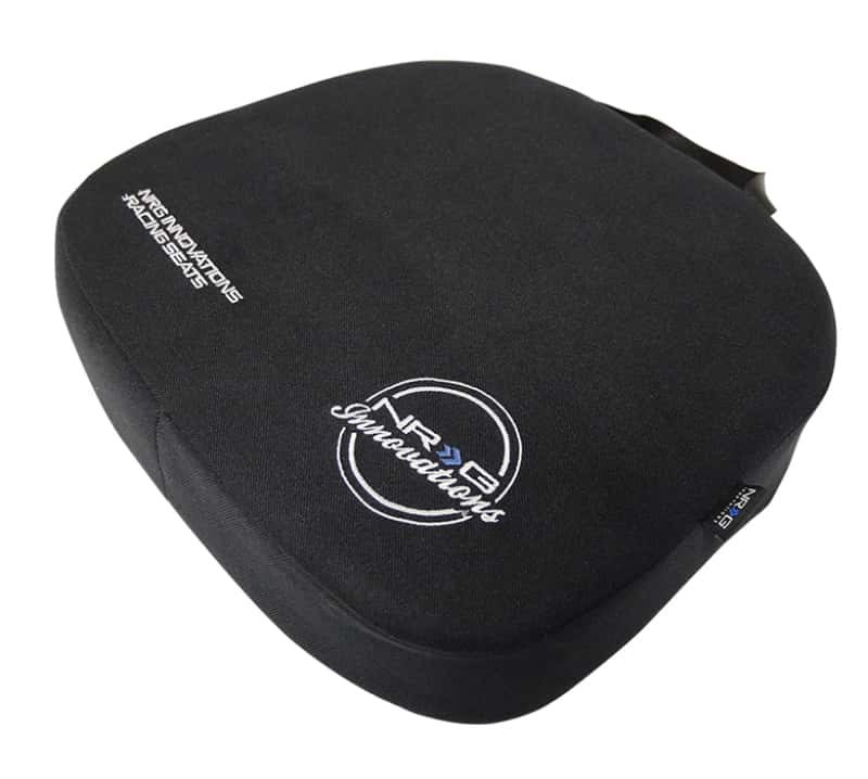 NRG — NRG Racing Seat Cushion - One Piece Memory Foam Nylon Black w/ White Stitching - view 3