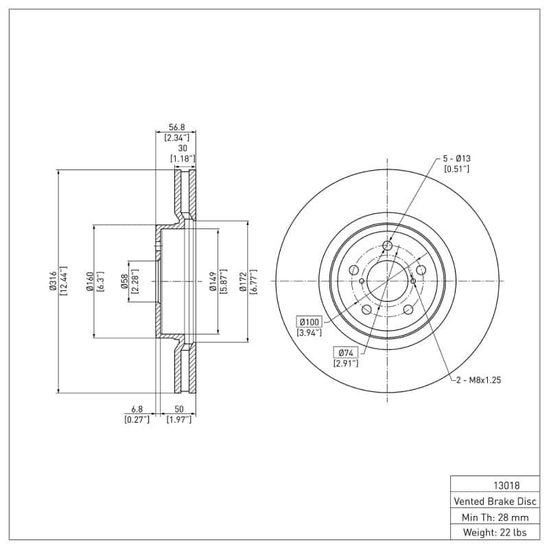 DFC — DFC 05-18 Subaru Outback Front GeoSPEC Coated Rotor
DFC Brake Rotor - view 2
