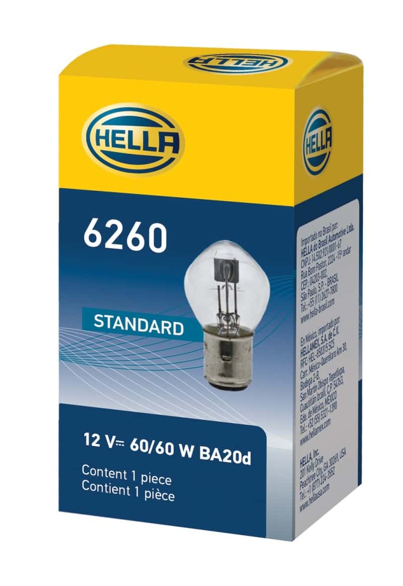 Hella — Hella Bulb 6260 12V 60/60W Ba20D B11 S2
6260 Incan Bulb - view 7