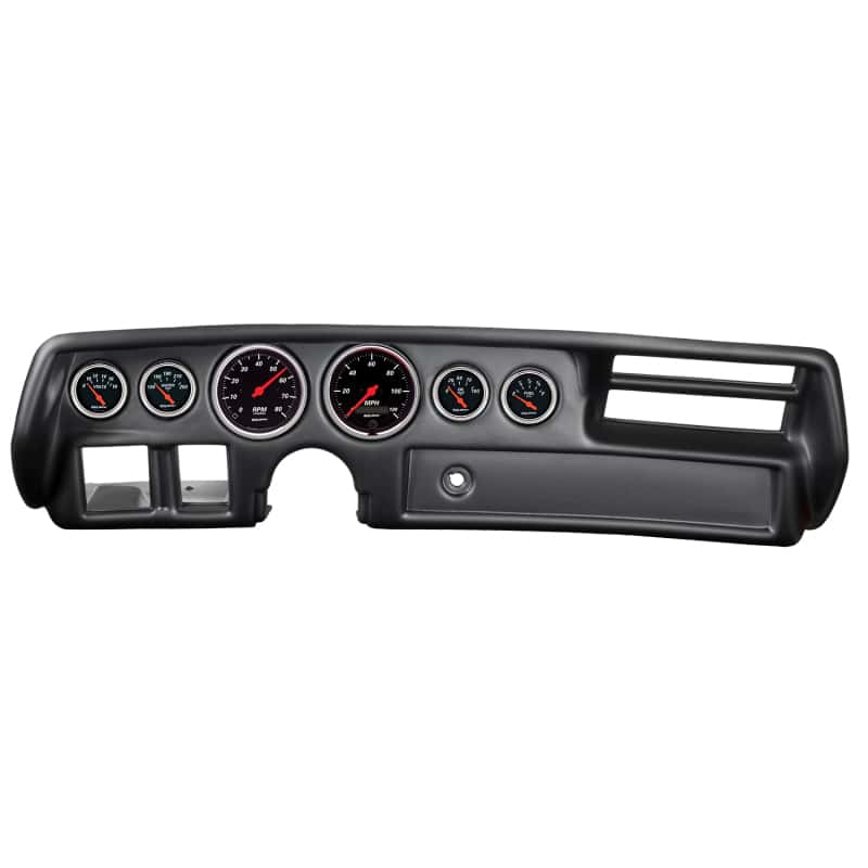 AutoMeter — Autometer Designer Black 70-72 Chevelle/ El Camino/ Malibu Dash Kit 6pc Tach/MPH/Fuel/Oil/WTMP/Volt
GA KT CHV MAL 70-72D - view 1