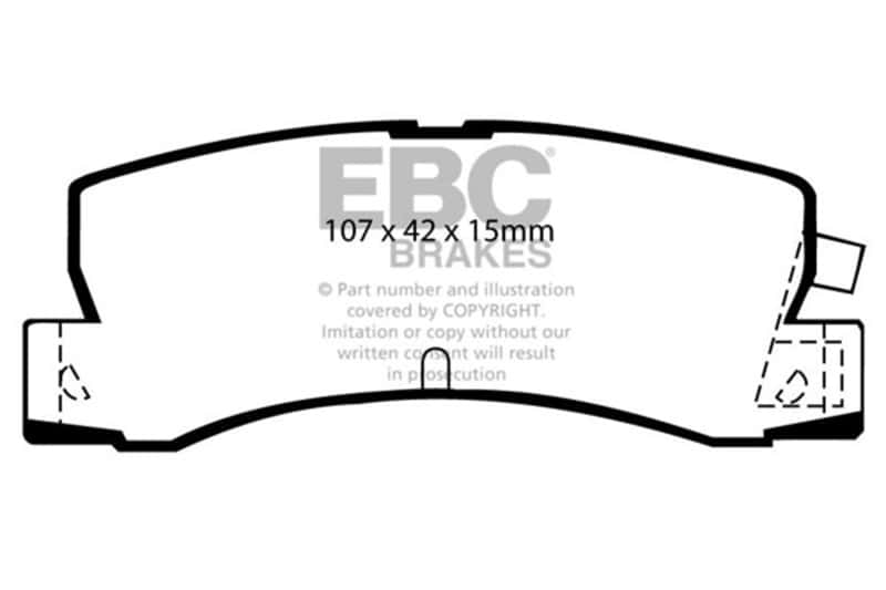 EBC — EBC 89-92 Geo Prizm 1.6 SL Ultimax2 Rear Brake Pads
Disc Brake Pad - view 1