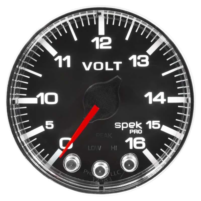 AutoMeter — Autometer Spek-Pro Gauge Voltmeter 2 1/16in 16V Stepper Motor W/Peak & Warn Blk/Chrm
GA 2" VOLT BFC SPEK - view 5