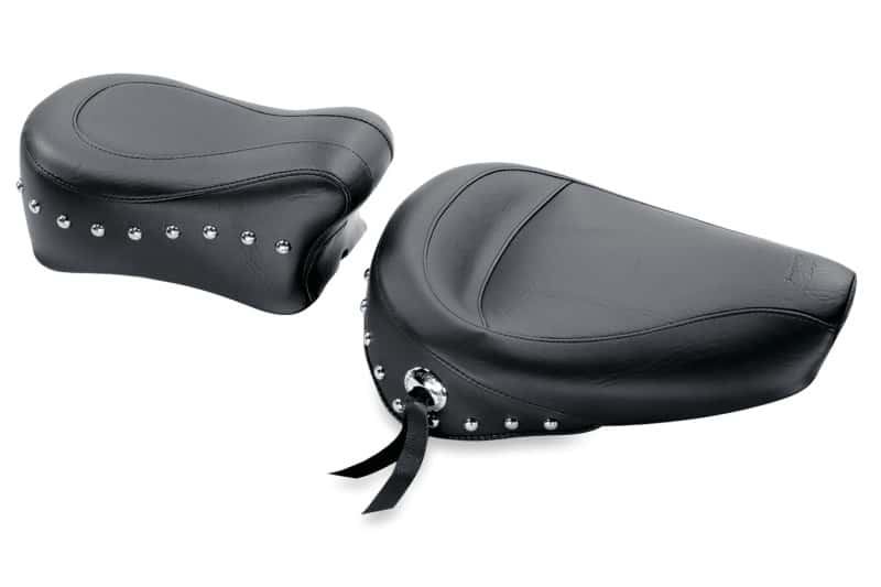 Mustang Motorcycle — Mustang 82-03 Harley Sportster Standard Touring Solo Seat w/Studs - Black - view 1