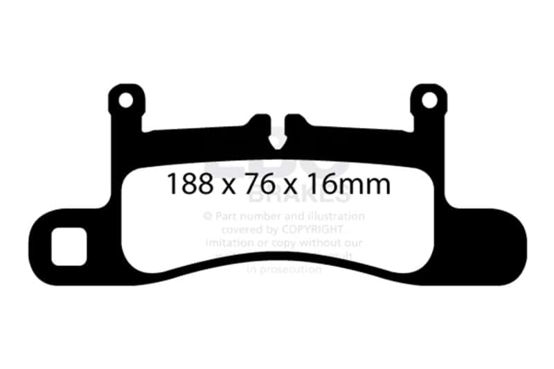 EBC — EBC 11+ Porsche Cayenne 3.0 Supercharged Hybrid Bluestuff Rear Brake Pads
Disc Brake Pad - view 4