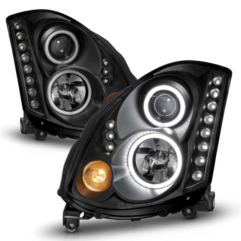 ANZO — ANZO 2003-2007 Infiniti G35 Projector Headlights w/ Halo Black (CCFL) (HID Compatible)
Head Light Set
HdLtSet - view 9