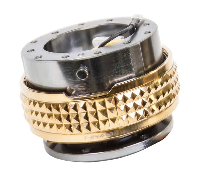 NRG — NRG Quick Release Kit - Pyramid Edition - Gunmetal Body / Chrome Gold Pyramid Ring - view 1
