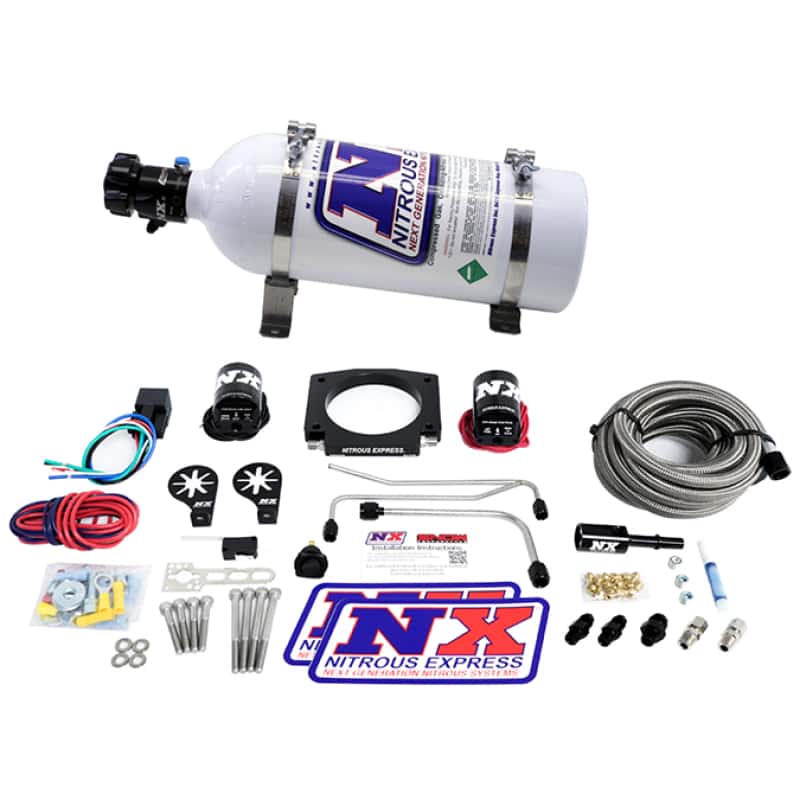 Nitrous Express — Nitrous Express LS Single Entry 90mm Plate Hardline System (50-400hp) w/5lb Bottle
Injection System Kit - view 1