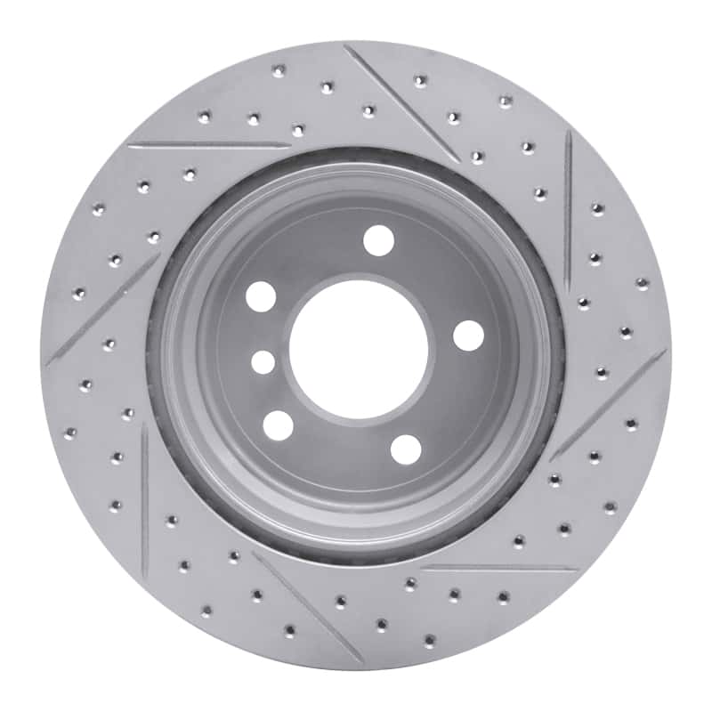 R1 Concepts — R1 07-19 BMW X5 Rear Left Drilled & Slotted Geo-Carbon Rotor - view 5