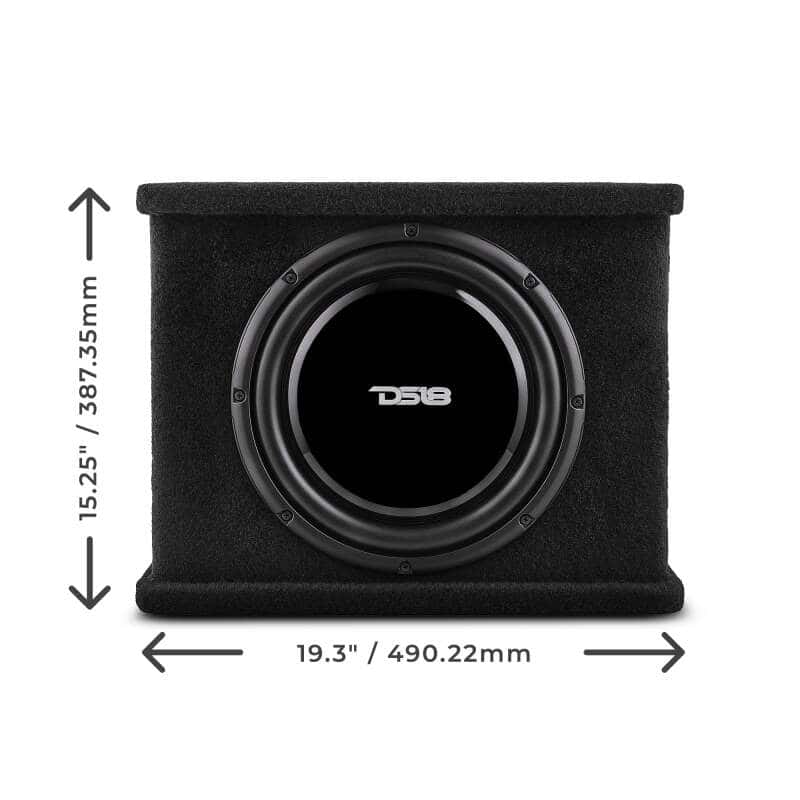 DS18 — DS18 Single 12in Shallow Subwoofer and Enclosure 350 Watts RMS Sealed Black Carpet - view 7