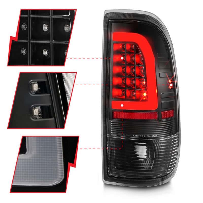 ANZO — ANZO 1997-2003 Ford F-150 LED Tail Lights w/ Light Bar Black Housing Clear Lens
Tail Light Set - view 9