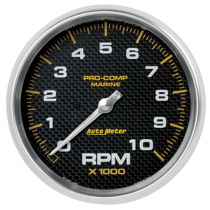 AutoMeter — Autometer Marine Carbon Fiber 5in 10K RPM In-Dash Tachometer Gauge
5" TACH 10KRPM MCF - view 2