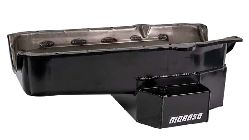 Moroso — Moroso 86-Up Chevrolet Small Block (w/1 Pc Seal) Road Race Wet Sump 7qt 7.5in Steel Oil Pan - Black - view 1