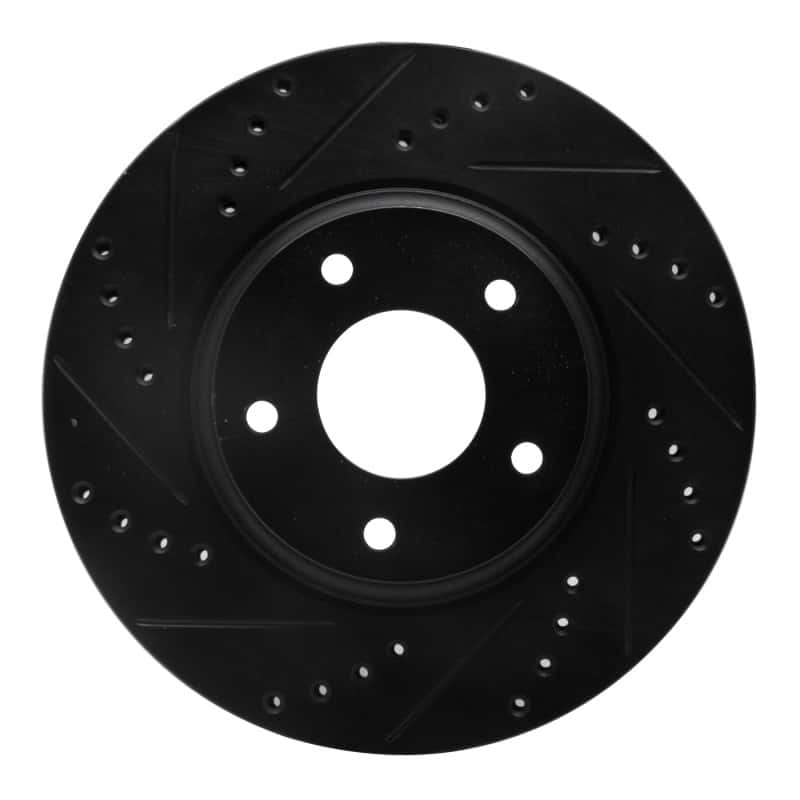 R1 Concepts — R1 02-06 Infiniti I35 Front Left Drilled & Slotted Black Brake Rotor
R1 Brake Rotor Drill - view 1