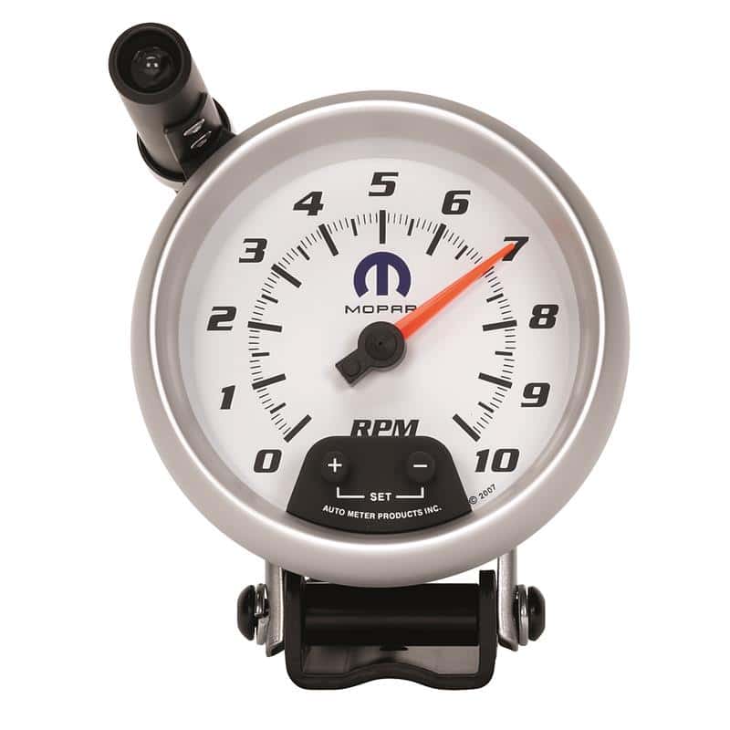 AutoMeter — AutoMeter Gauge Tachometer 3-3/4in. 10K RPM Pedestal W/ Ext. Quick-Lite White Mopar
MOPAR #77060058, 3-3 - view 2