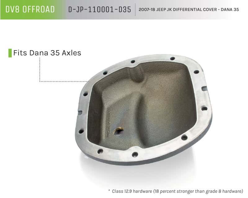 DV8 Offroad — DV8 Offroad HD Dana 35 Diff Cover Cast Iron Gray Powdercoat - view 6