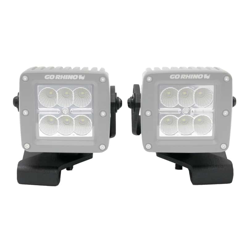 Go Rhino — Go Rhino 18-20 Jeep Wrangler JL/JLU/Gladiator JT Light Mount - 3in Cube
Center Hood Mount - view 1