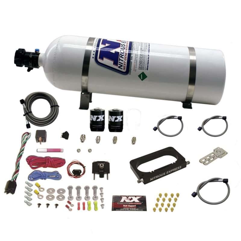 Nitrous Express — Nitrous Express 96-04 Ford Mustang Cobra/Mach 1 4 Valve Nitrous Kit (50-300HP) w/15lb Bottle
Injection System Kit
N2OSys - view 1
