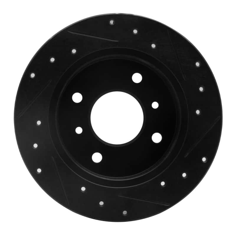 R1 Concepts — R1 90-06 Infiniti G20 Rear Left Drilled & Slotted Black Brake Rotor
R1 Brake Rotor Drill - view 5