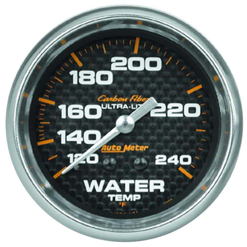AutoMeter — Autometer Carbon Fiber 2-5/8in 120-240 Deg F Mechanical Water Temp Gauge
GA 2.6" WT 240 M CF - view 2