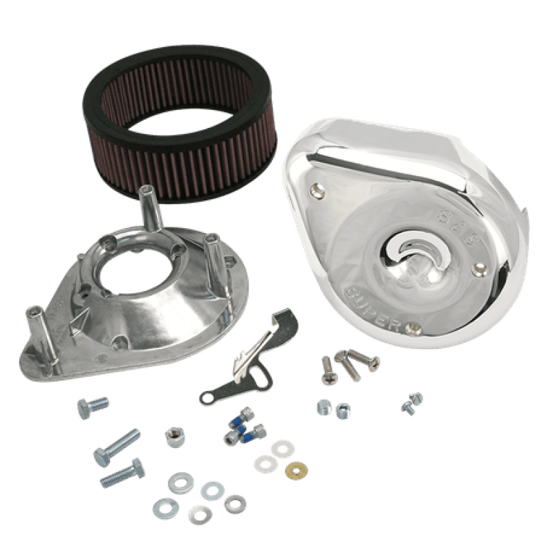 S&S Cycle — S&S Cycle 66-84 BT w/ 5 Gal Tanks Notched Teardrop Air Cleaner Kit for Super E/G Carbs - view 2