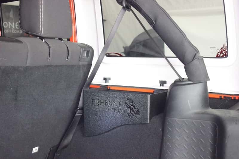 Fishbone Offroad — Fishbone Offroad 07-18 Jeep Wrangler JK 4 DR Wheel Well Storage Bin - Blk Textured Powdercoat Steel - view 3