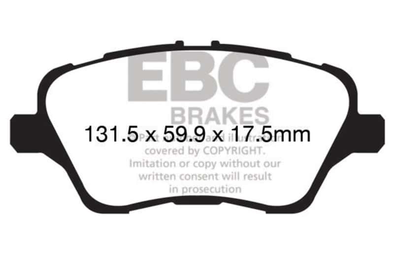 EBC — EBC 13+ Ford Fiesta 1.6 Turbo ST Greenstuff Front Brake Pads
Disc Brake Pad - view 4