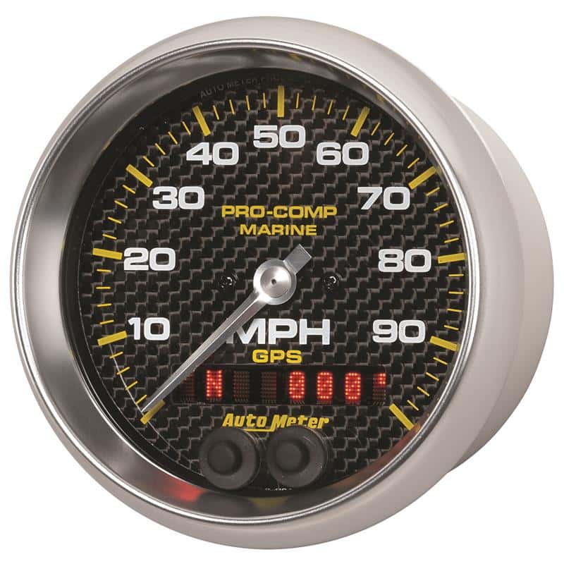 AutoMeter — Autometer Marine Carbon Fiber 3-3/8in 100MPH GPS Speedometer Gauge
3.4" SPD GPS 100 MCF - view 2