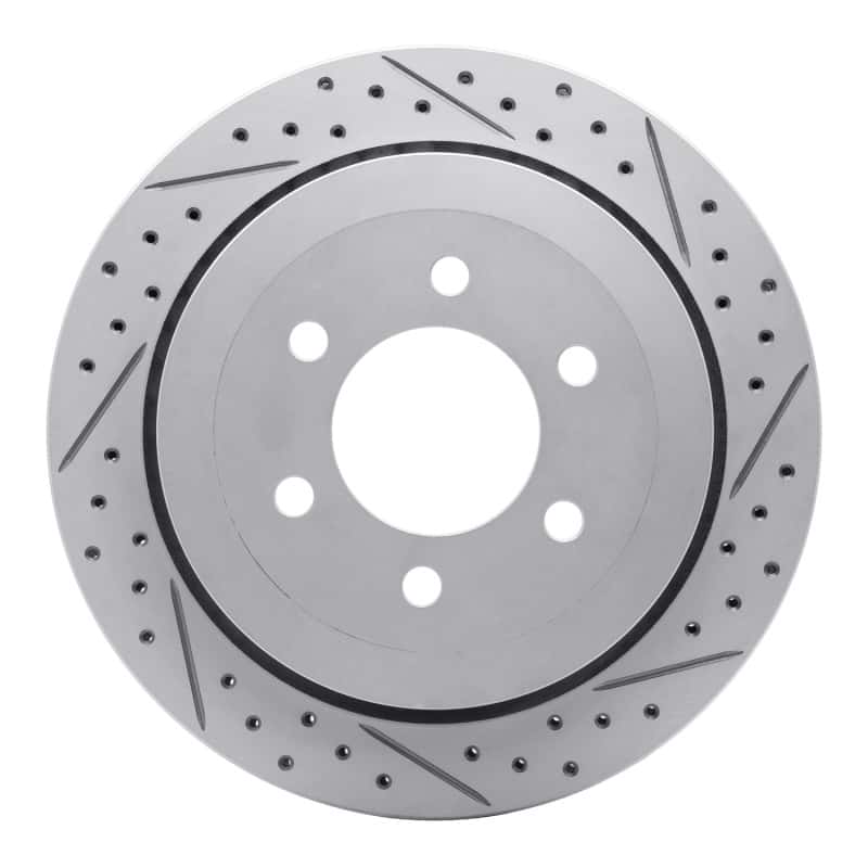 R1 Concepts — R1 07-17 Ford Expedition Rear Right Drilled & Slotted Geo-Carbon Rotor - view 1