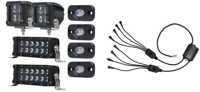 Hella — Hella Value Fit Kit 8in Light Bars - 8x Converter - Cube Lights x 2 - Rocker Lights x 4 - view 1