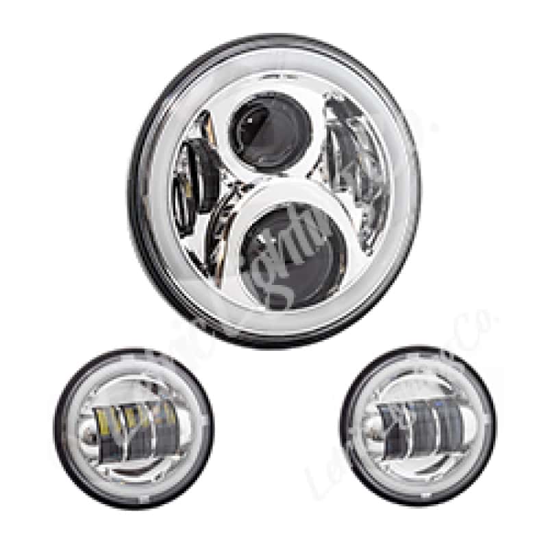 Letric Lighting — Letric Lighting 7in Led Chrome Full-Halo Indian - view 2